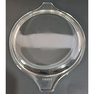 Vintage Pyrex 470-C Casserole Clear Glass Lid Only Flat Tab Handle MCM Round